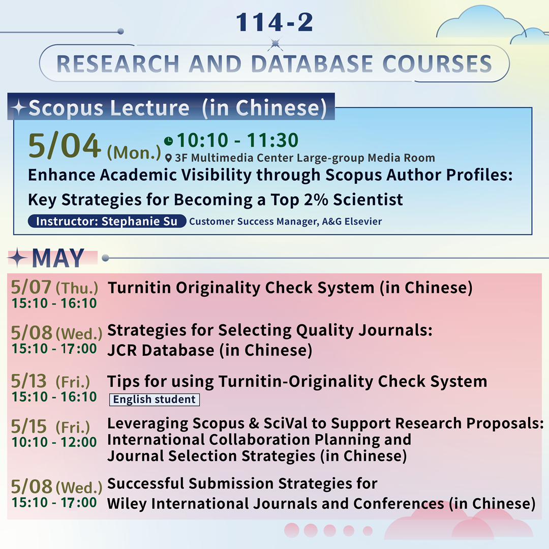May Database Lecture & Workshops : Precision Submission and Publication!
